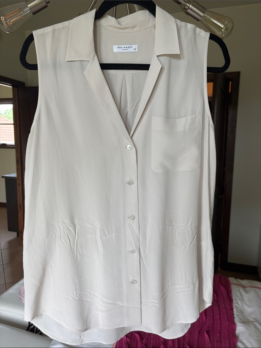 Equipment Silk Blouse in Pale Cream